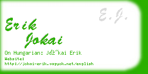 erik jokai business card